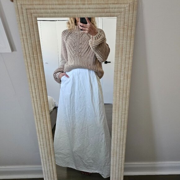 Reformation White Cotton Skirt With Side Pockets Size 6 - Picture 1 of 6